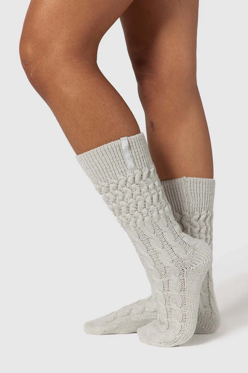 Snug Gestrickte Socke - Eisgrau