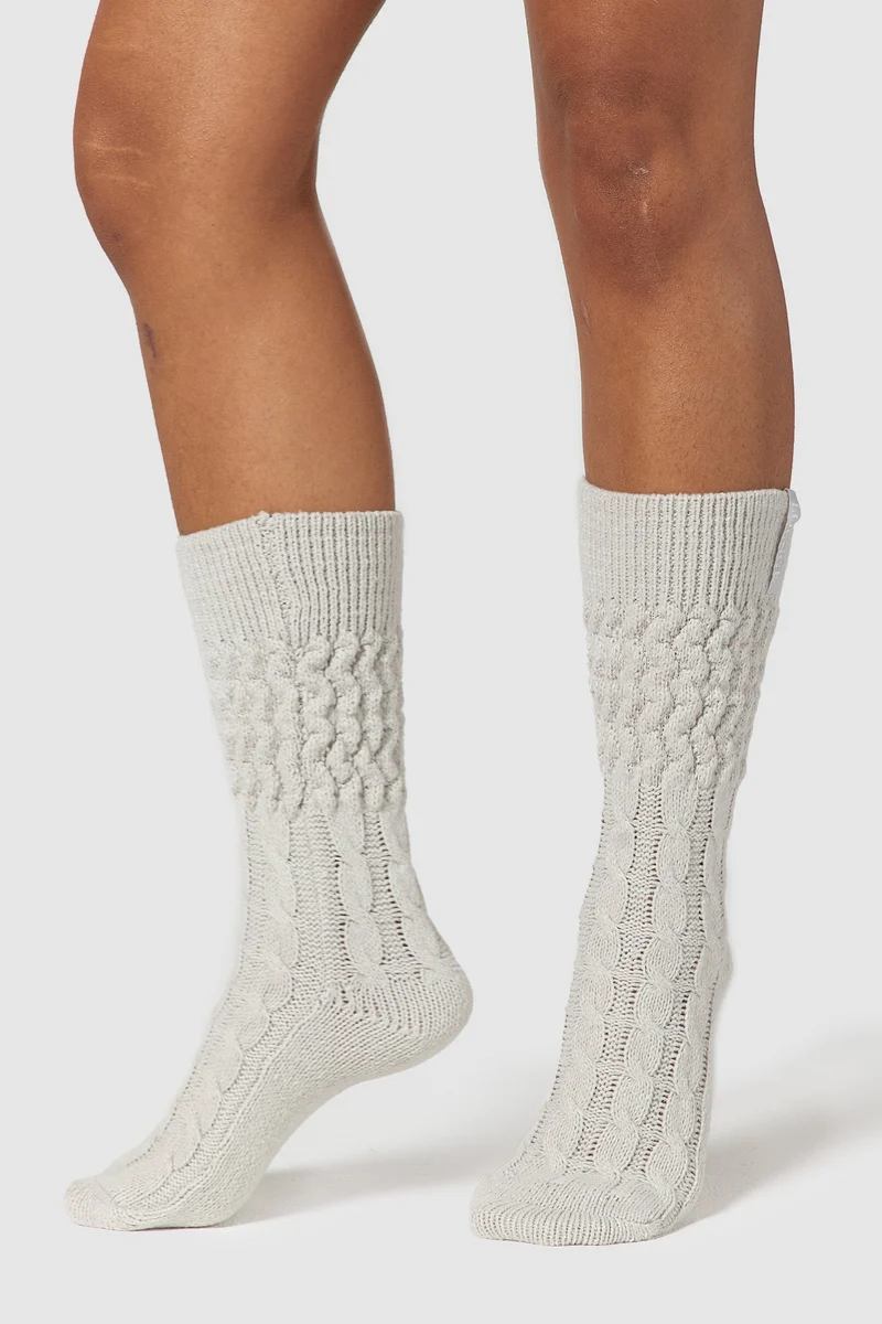 Snug Gestrickte Socke - Eisgrau