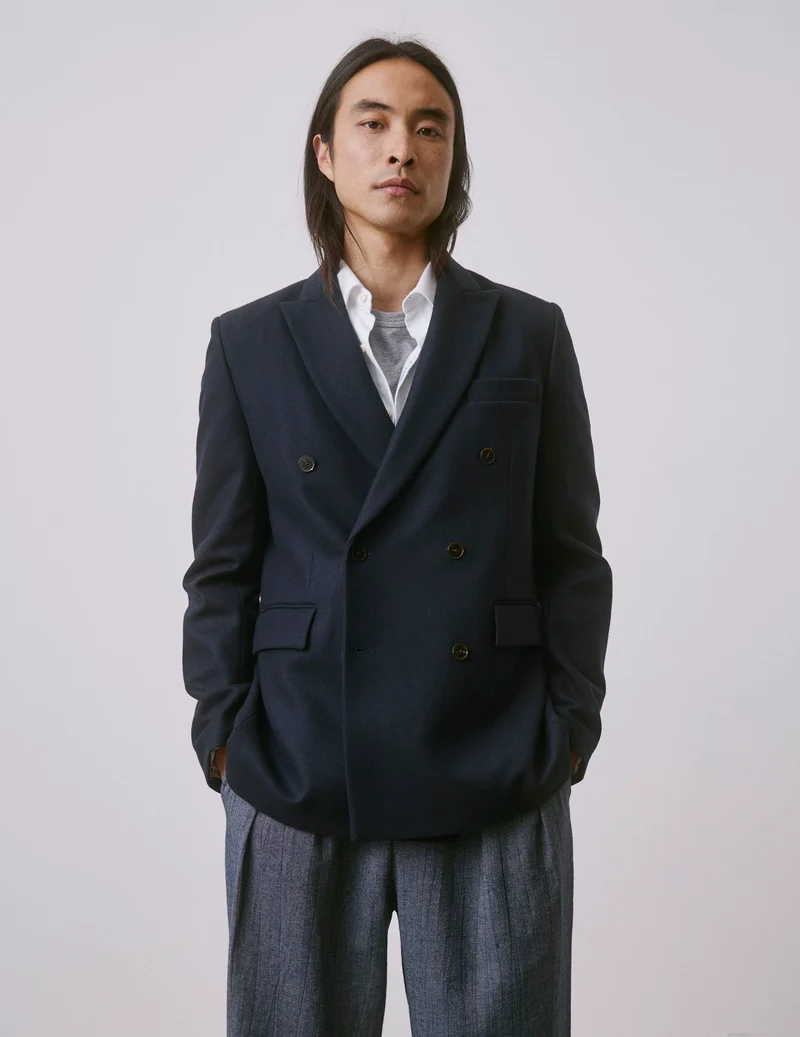 Veste de blazer Philippe en laine marine