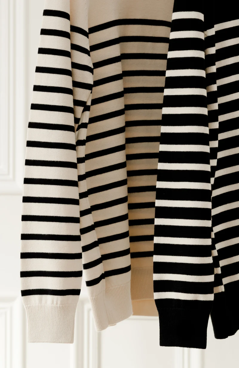 Gestreifter bretonischer Herrenpullover aus 100 % Baumwolle