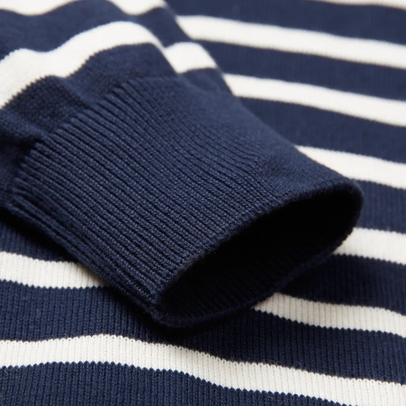 Gestreifter bretonischer Herrenpullover aus 100 % Baumwolle