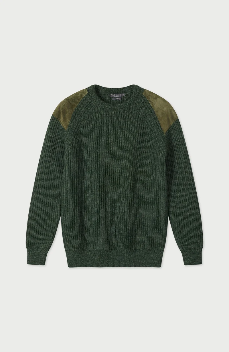 Grober Schießpullover aus gerippter britischer Wolle für Herren