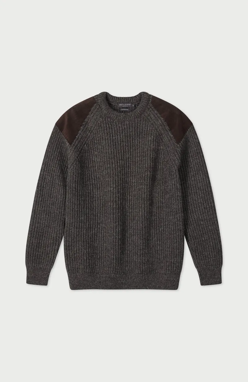 Grober Schießpullover aus gerippter britischer Wolle für Herren