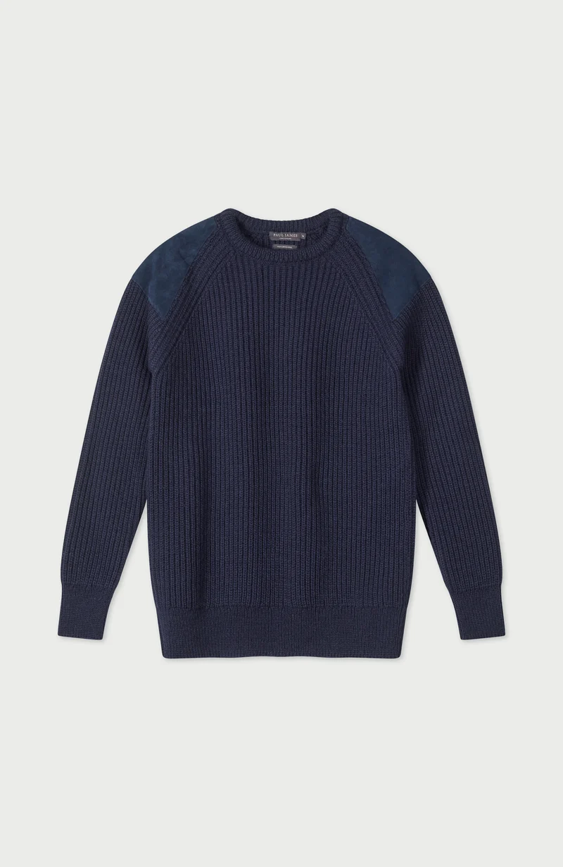 Grober Schießpullover aus gerippter britischer Wolle für Herren