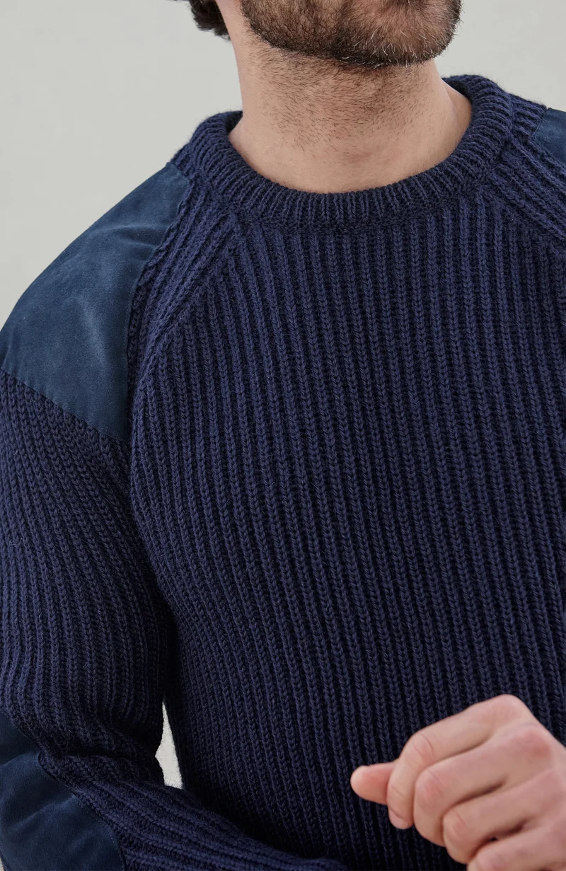 Grober Schießpullover aus gerippter britischer Wolle für Herren