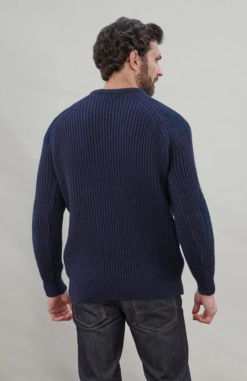 Grober Schießpullover aus gerippter britischer Wolle für Herren