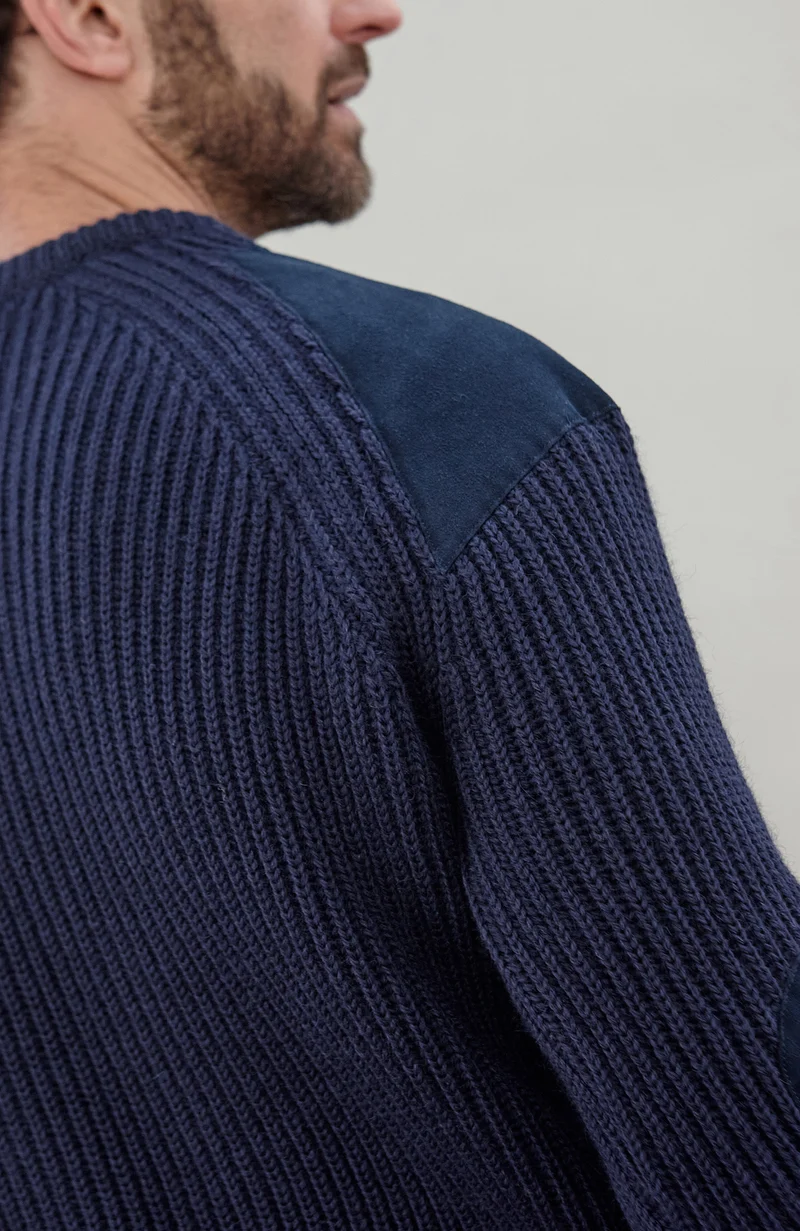 Grober Schießpullover aus gerippter britischer Wolle für Herren