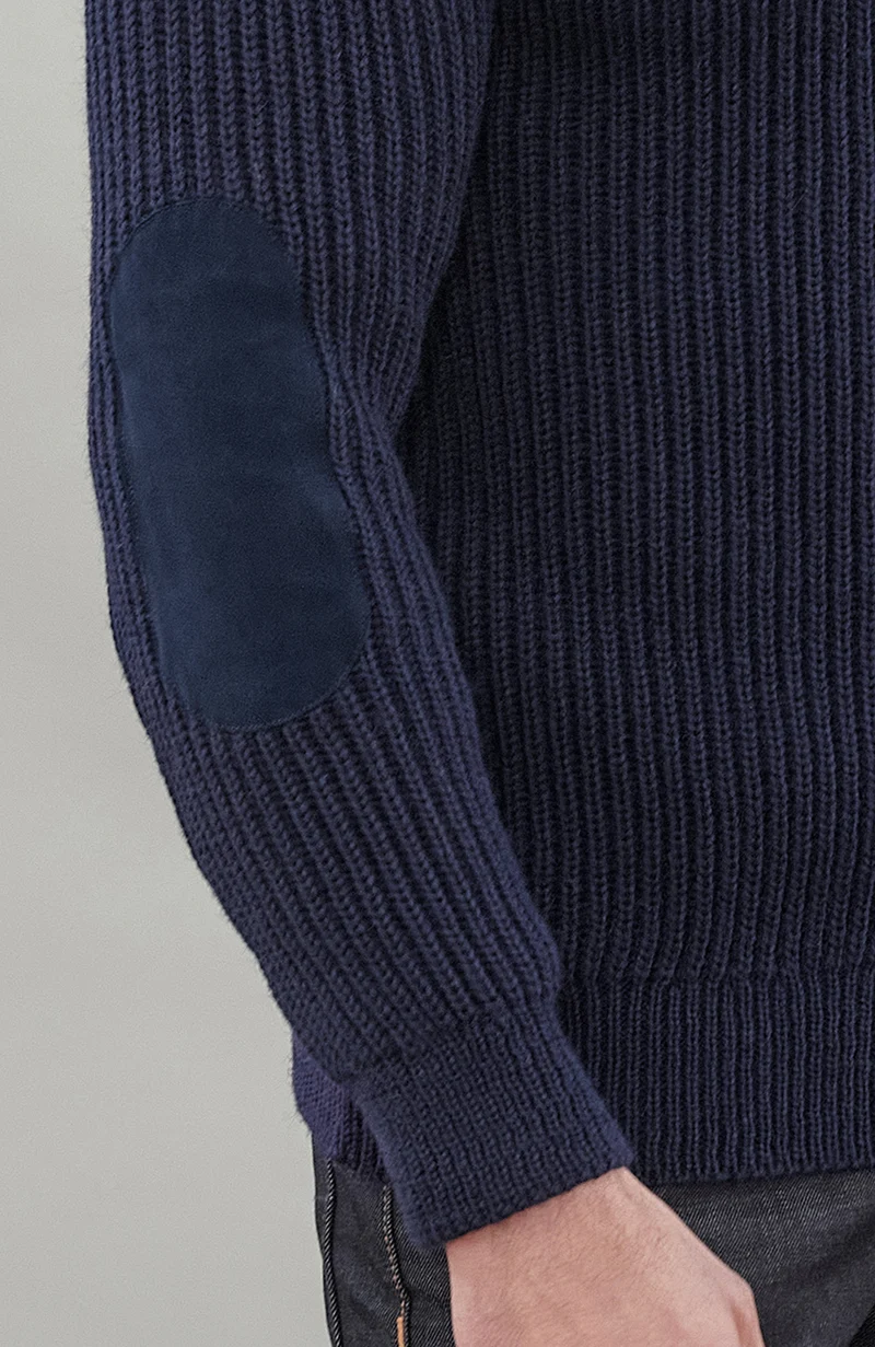 Grober Schießpullover aus gerippter britischer Wolle für Herren