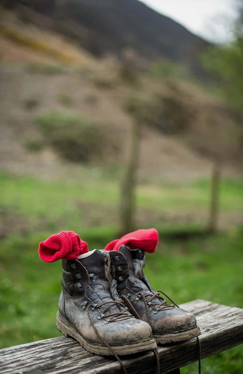 Wandersocken mit Alpaka-Kissensohle