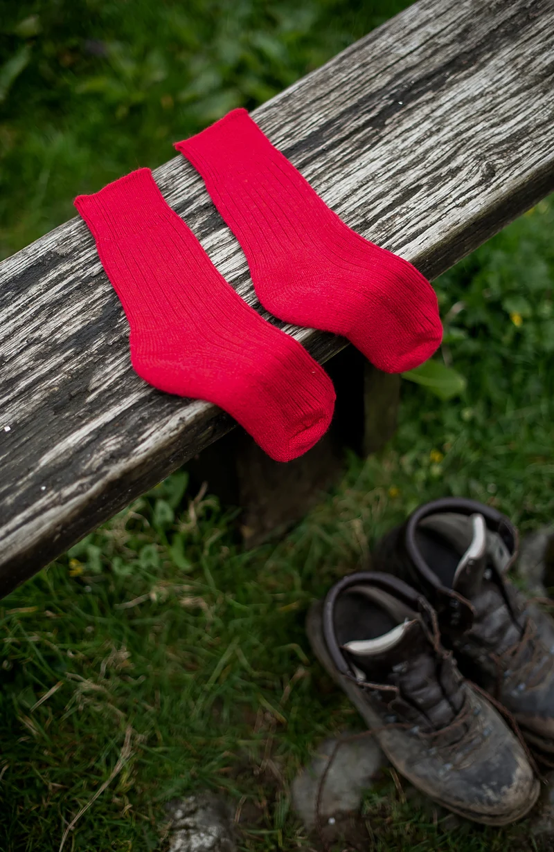 Wandersocken mit Alpaka-Kissensohle
