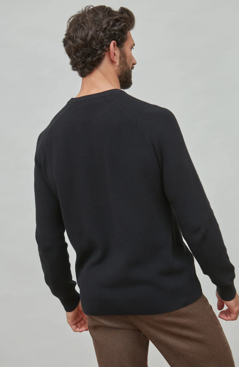 Leichter Herren-Fischerripppullover aus 100 % Baumwolle