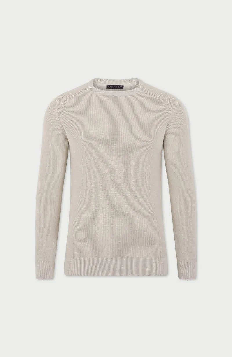 Leichter Herren-Fischerripppullover aus 100 % Baumwolle