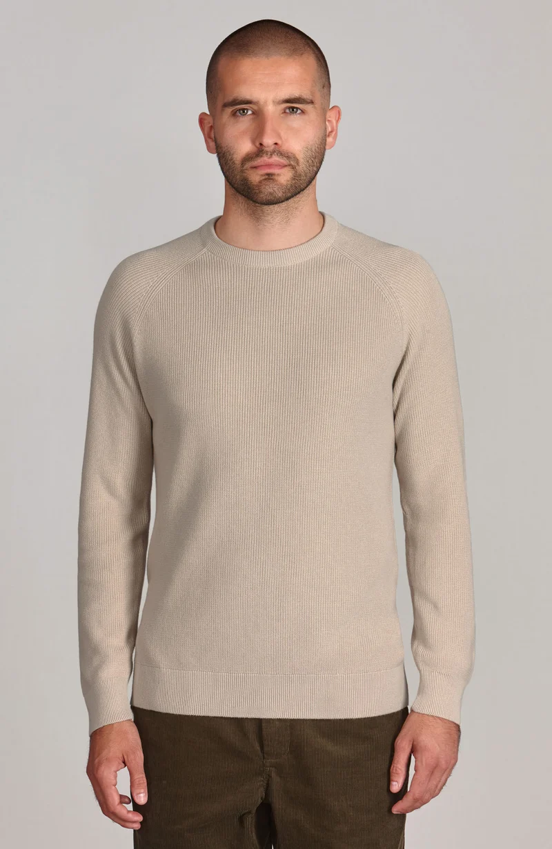 Leichter Herren-Fischerripppullover aus 100 % Baumwolle