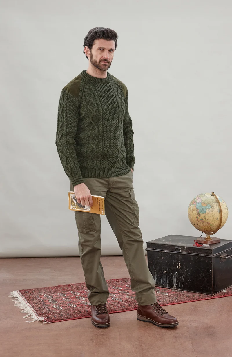 Mens Chunky Merino Wool Shooting Jumper