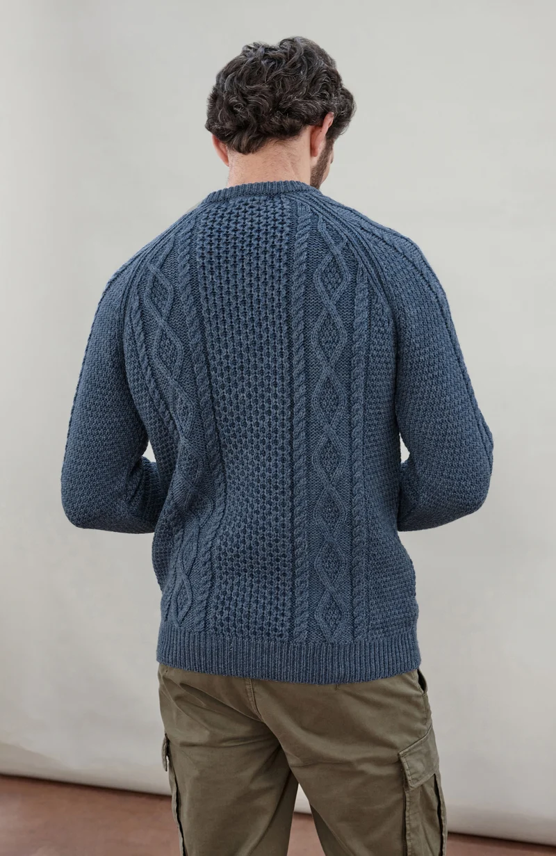 Mens Chunky Merino Wool Fisherman's Jumper