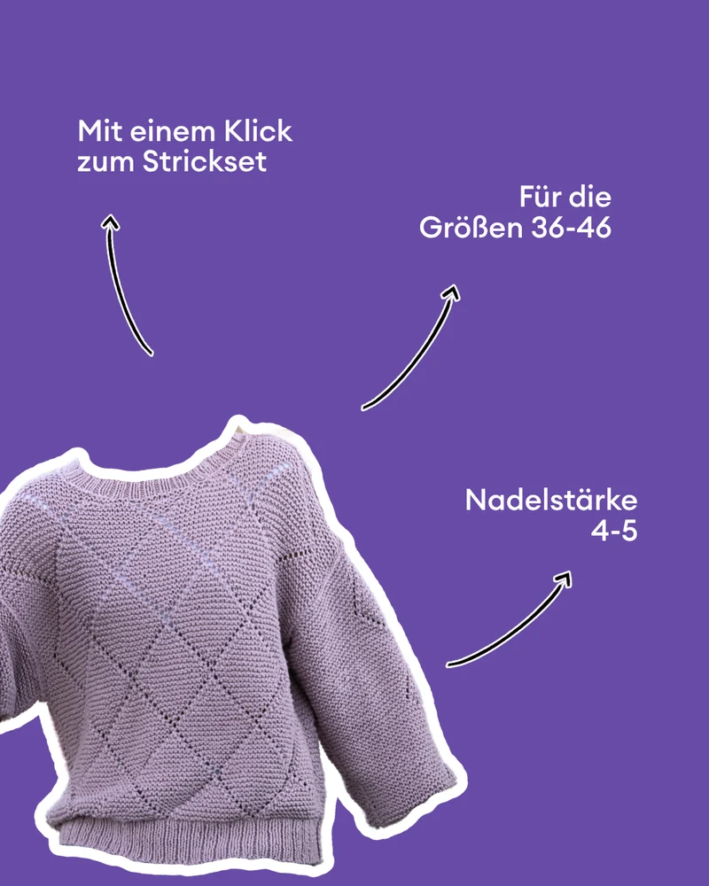 Strickset Lilac Pulli mit Rauten