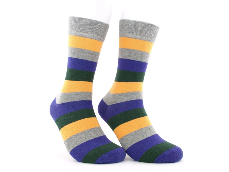 2 Paar bunte Herrensocken Streifen lila