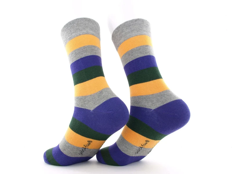 2 Paar bunte Herrensocken Streifen lila