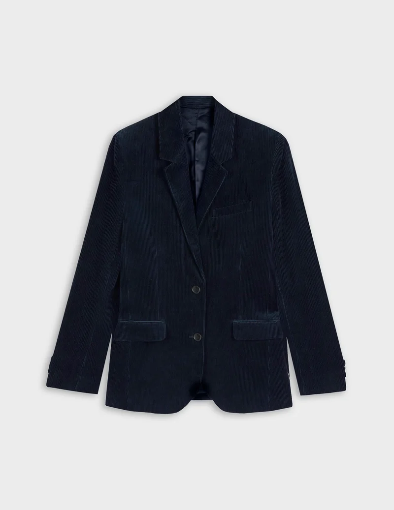 Blazer Glory en velours côtelé marine