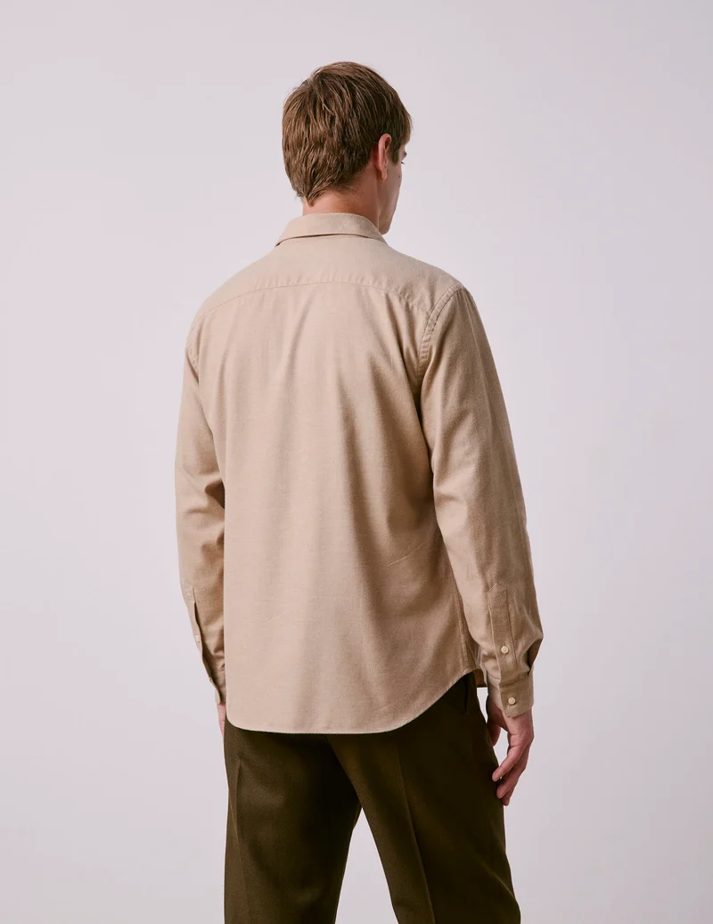 Chemise Gabriel en flanelle et cachemire beige