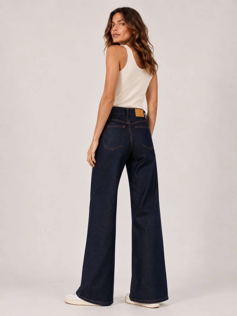 BOGILVY - AVA Straight Wide Leg High Waist Rinsed Wash
