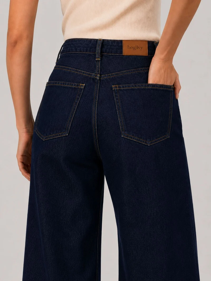 BOGILVY - AVA Straight Wide Leg High Waist Rinsed Wash