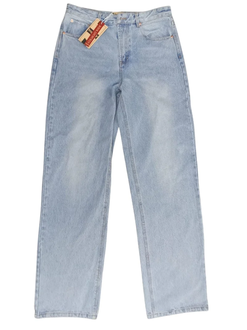 BOGILVY - AVA Straight Wide Leg High Waist Light Blue Wash