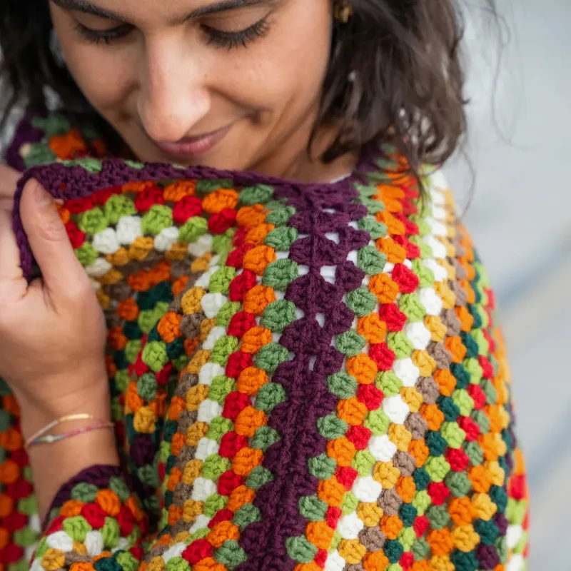 Häkelset Indian Summer Hexagon Cardigan