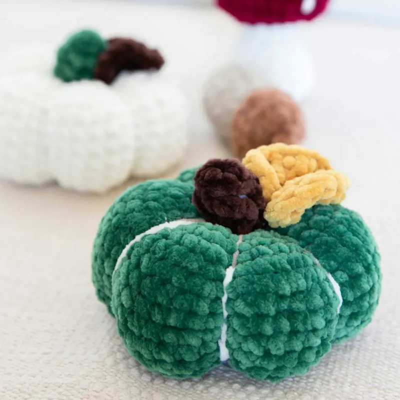 Häkelset Herbstdeko Kürbis, Pilz, Eicheln und Blätter