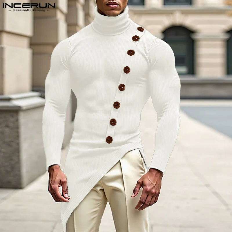 Herren Rollkragen Pullover Sweatshirt Leichter Pulli Sweater Shirt Langarmshirt
