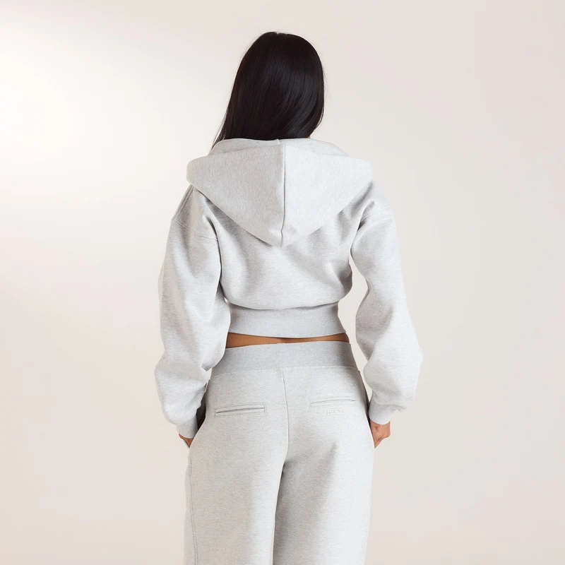 Taillierter Zip-Hoodie - Grau