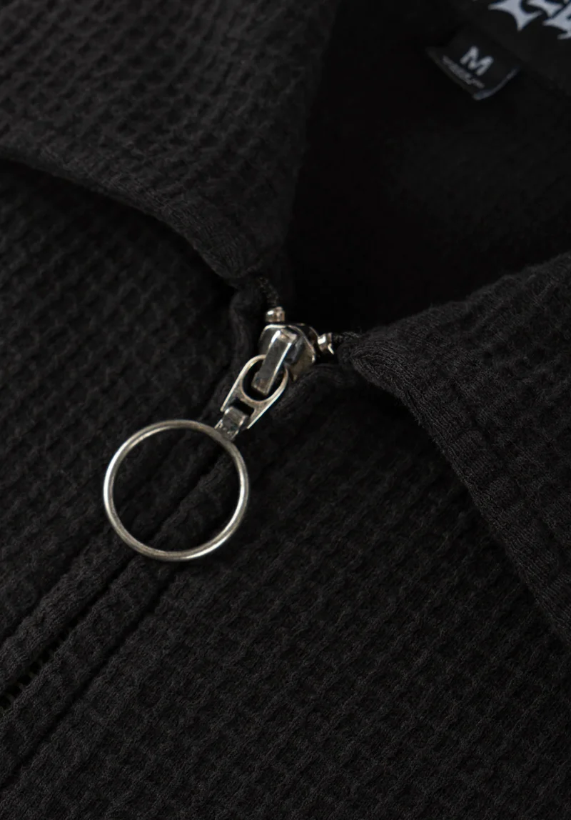 Sliver Waffle Knit Zip