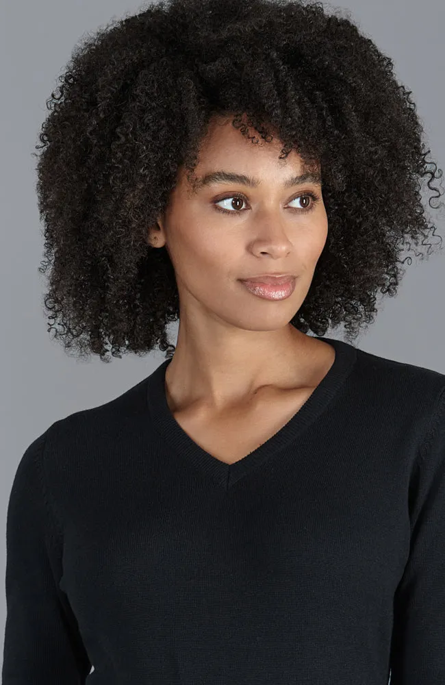 Damen-Pullover mit V-Ausschnitt aus reiner Baumwolle