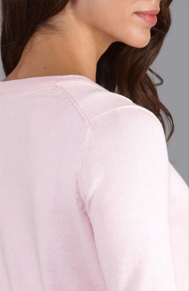 Damen-Pullover mit V-Ausschnitt aus reiner Baumwolle