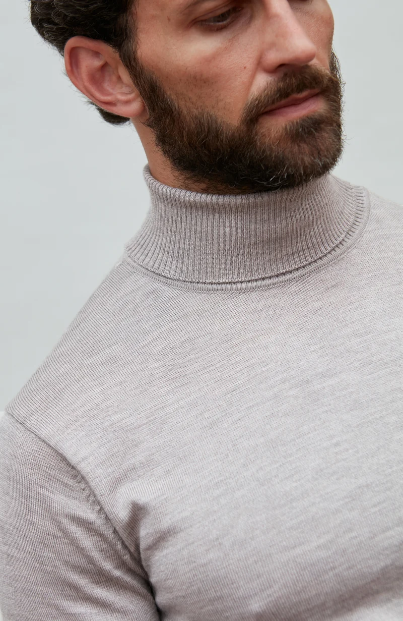 Rollkragenpullover aus extrafeiner Merinowolle für Herren