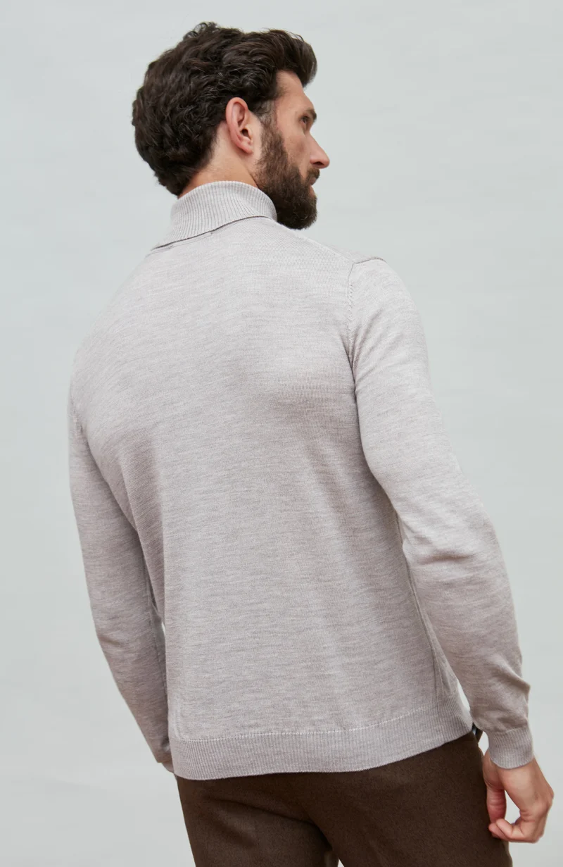 Rollkragenpullover aus extrafeiner Merinowolle für Herren