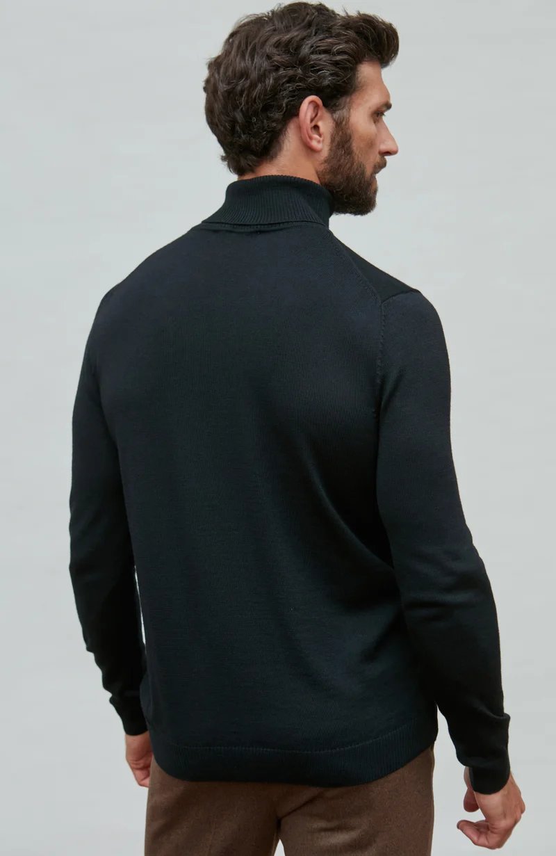 Rollkragenpullover aus extrafeiner Merinowolle für Herren