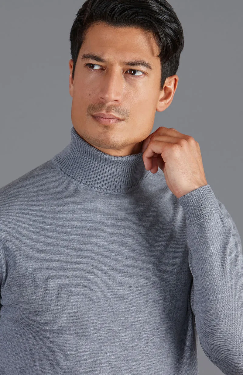 Rollkragenpullover aus extrafeiner Merinowolle für Herren