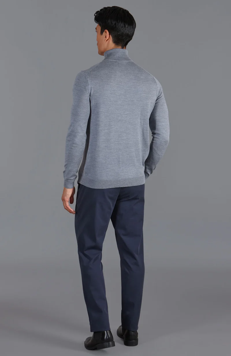 Rollkragenpullover aus extrafeiner Merinowolle für Herren