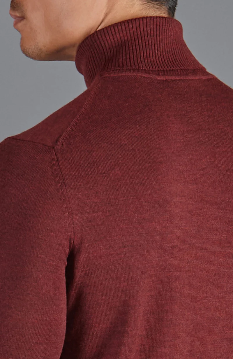 Rollkragenpullover aus extrafeiner Merinowolle für Herren