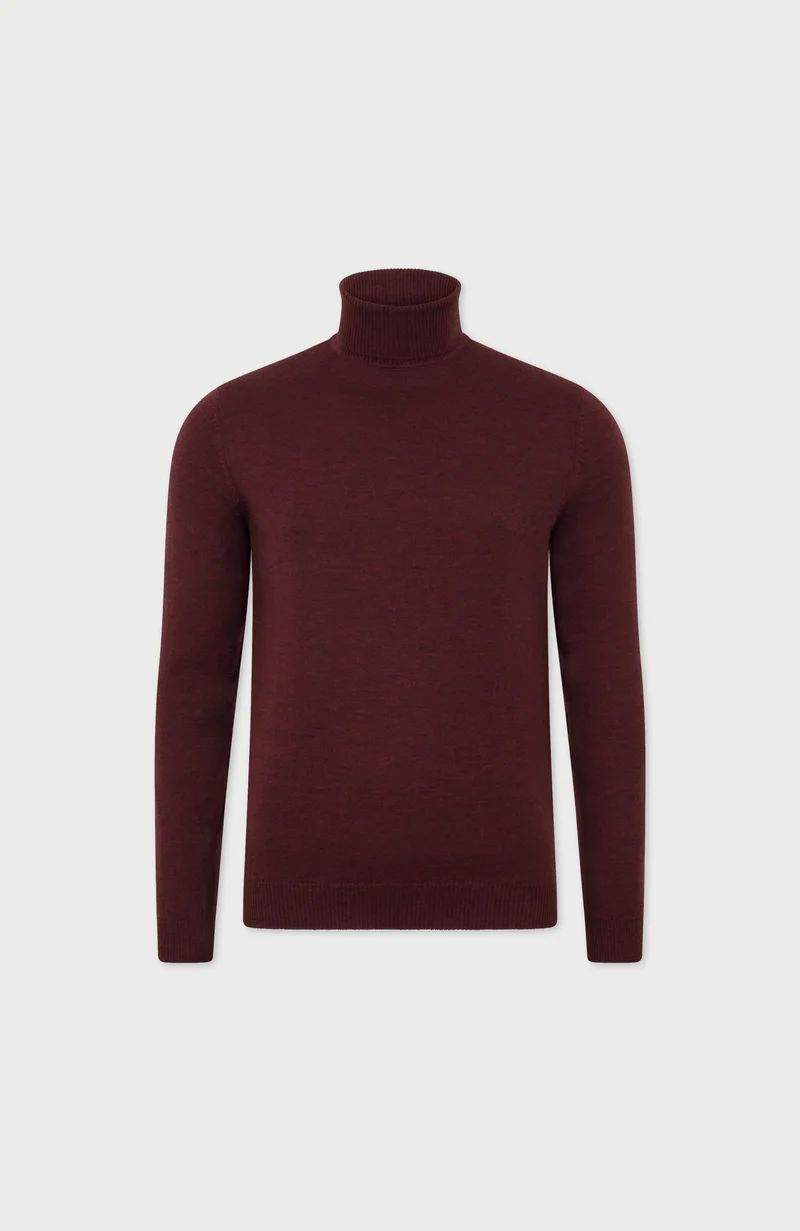 Rollkragenpullover aus extrafeiner Merinowolle für Herren