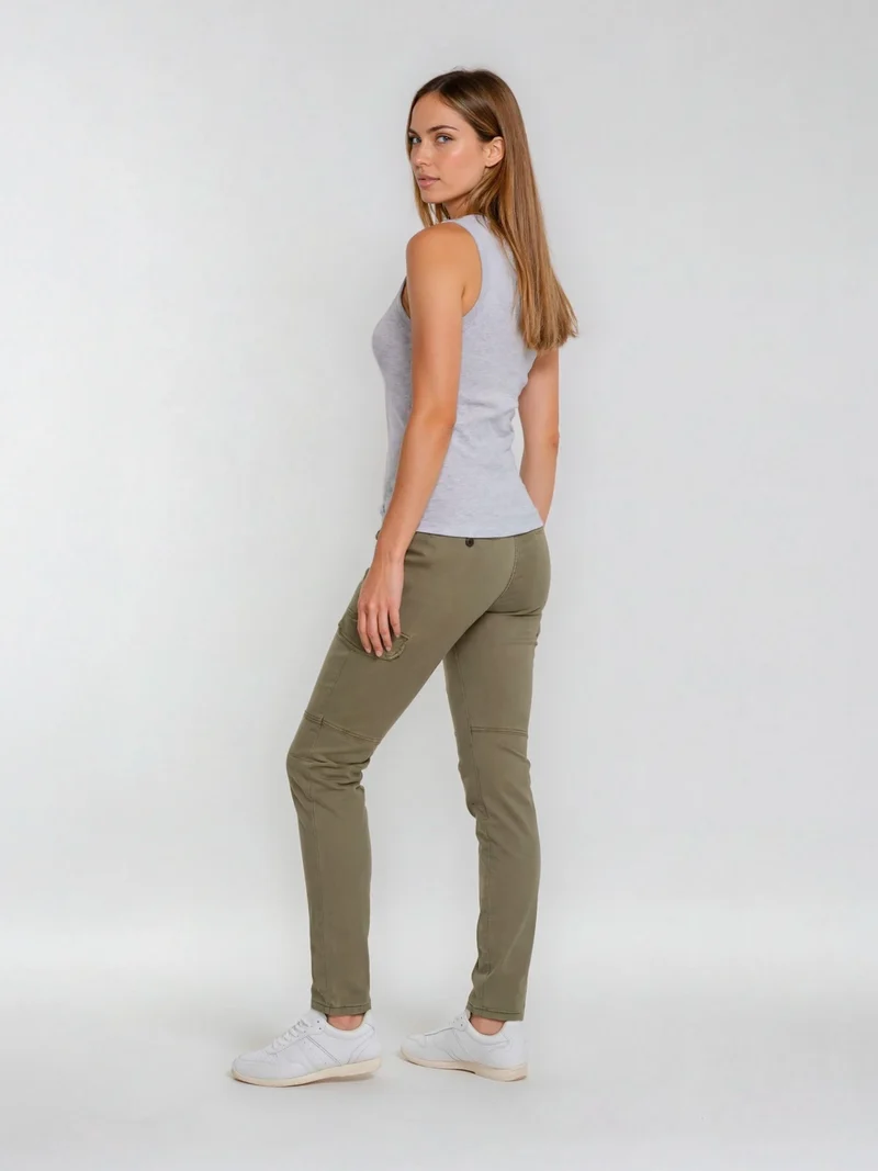 PADDOCK'S - PINA Cargo Jeans, Slim Fit, High-Waist, Capulet Olive
