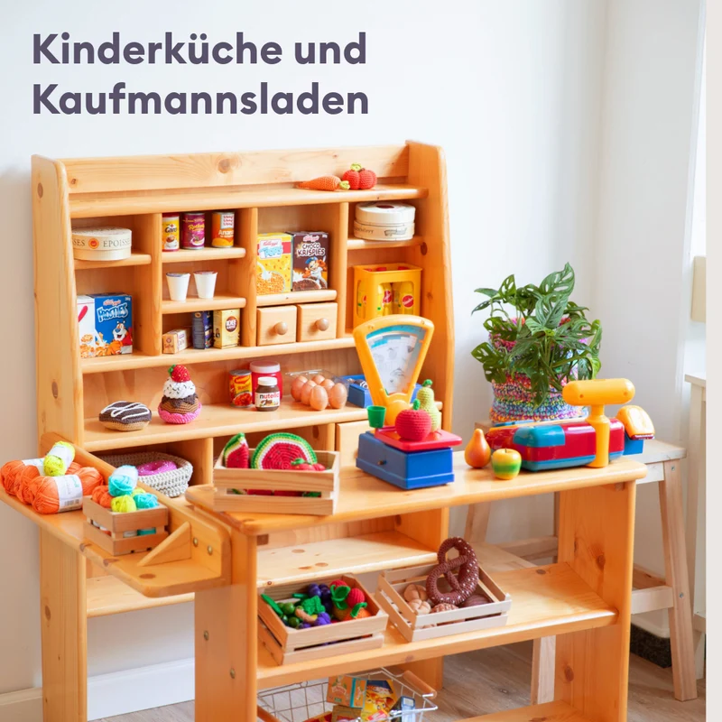 Häkelset Kinderküche und Kaufmannsladen