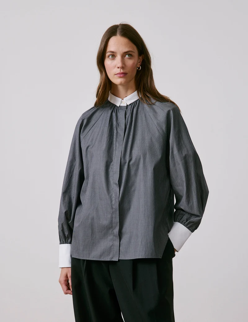 Chemise Pauline rayée noire