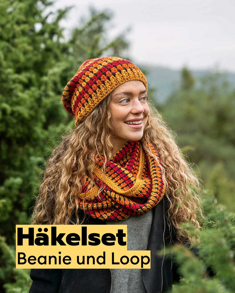 Häkelset Autumn Beanie und Loop