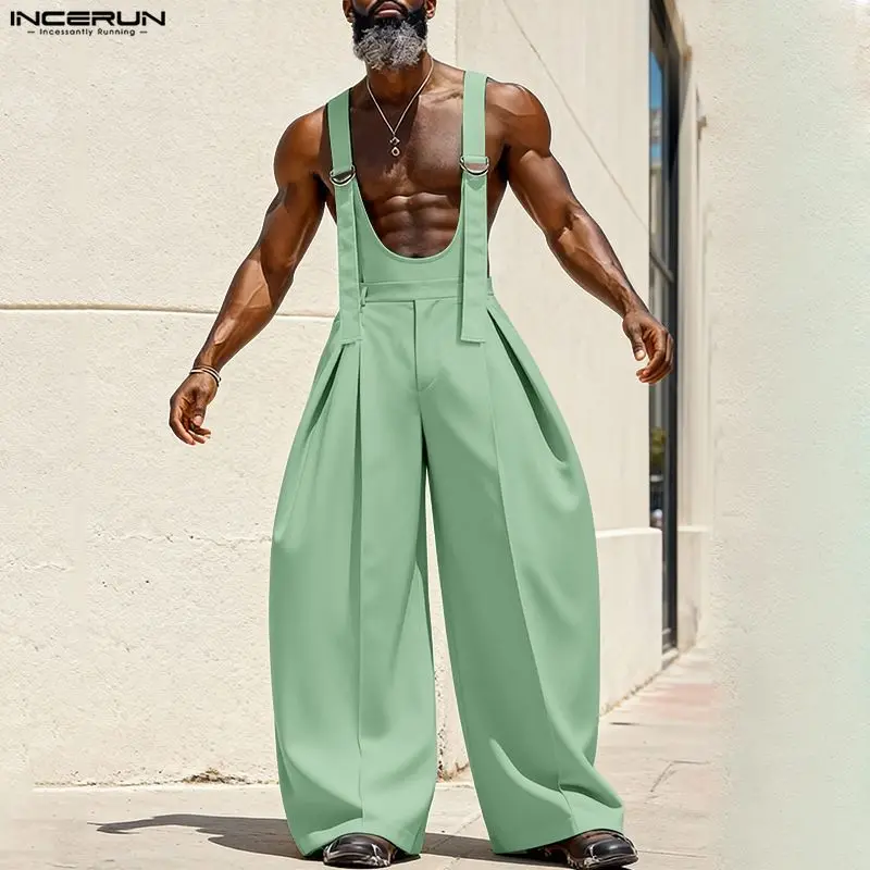 Männer Latzhose Hose Harems Pumphosen Pluderhosen Jogger Overalls Streetwear