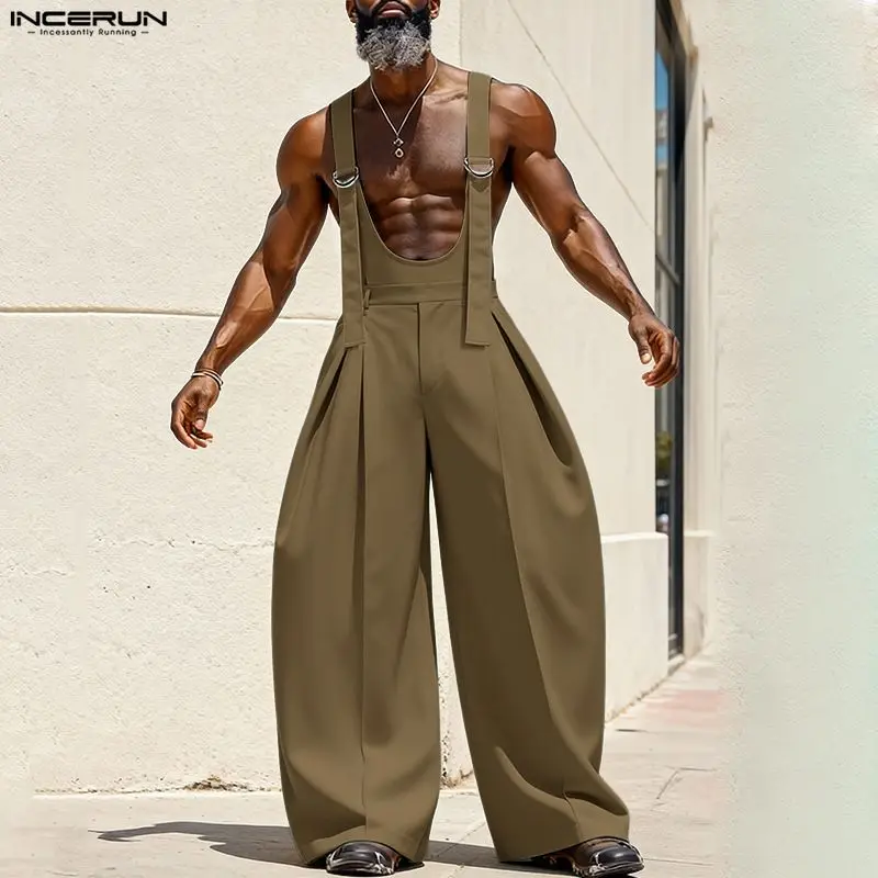 Männer Latzhose Hose Harems Pumphosen Pluderhosen Jogger Overalls Streetwear