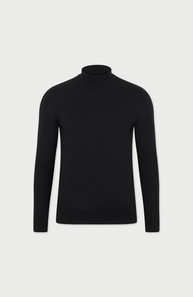 Mens Superfine Merino Mock Turtle Neck Jumper