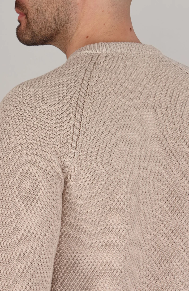 Herren-Raglanpullover aus Bio-Baumwolle mit Moosmuster