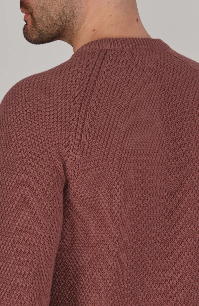 Herren-Raglanpullover aus Bio-Baumwolle mit Moosmuster
